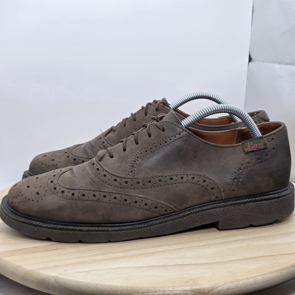GH Bass & Co Mens Leather Wingtip Style 5519 Oxford Shoes  Size 9.5 M